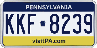 PA license plate KKF8239