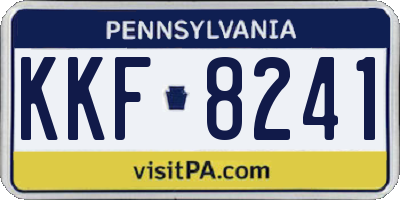 PA license plate KKF8241