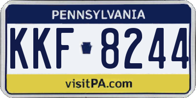 PA license plate KKF8244