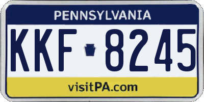 PA license plate KKF8245