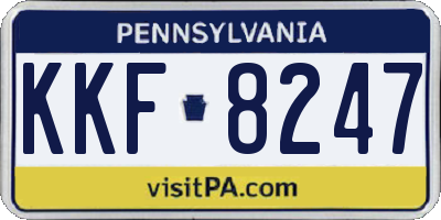 PA license plate KKF8247