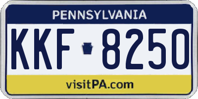 PA license plate KKF8250