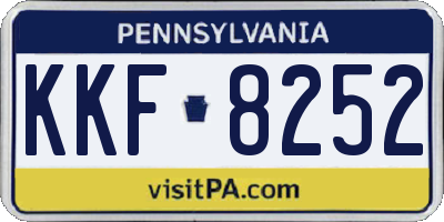 PA license plate KKF8252