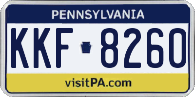 PA license plate KKF8260