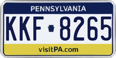 PA license plate KKF8265