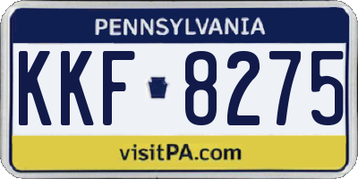PA license plate KKF8275