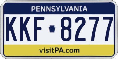 PA license plate KKF8277