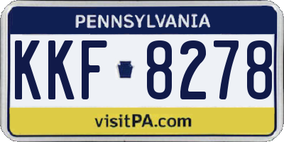 PA license plate KKF8278