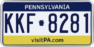 PA license plate KKF8281