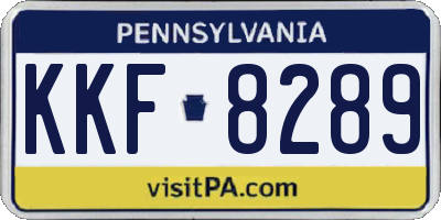 PA license plate KKF8289