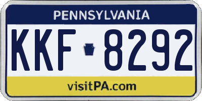 PA license plate KKF8292