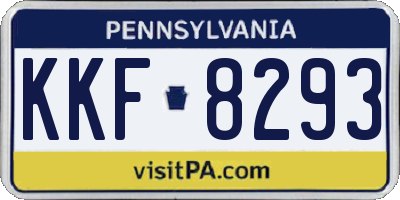 PA license plate KKF8293