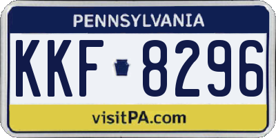 PA license plate KKF8296