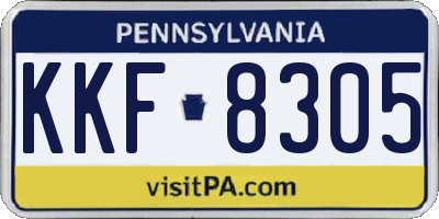 PA license plate KKF8305