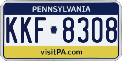 PA license plate KKF8308
