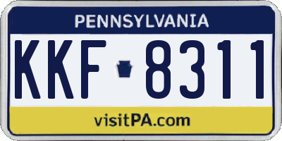 PA license plate KKF8311
