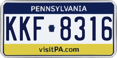 PA license plate KKF8316