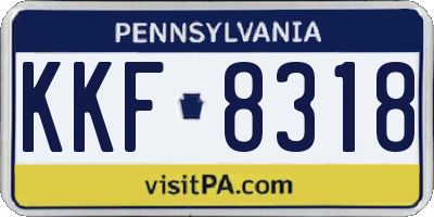 PA license plate KKF8318