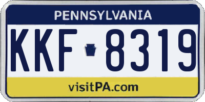 PA license plate KKF8319