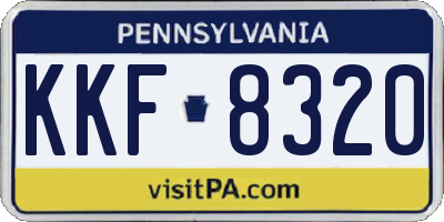 PA license plate KKF8320