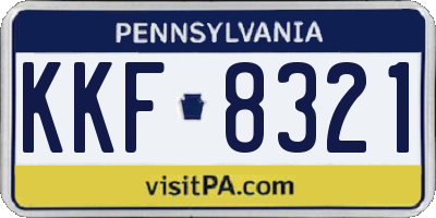 PA license plate KKF8321