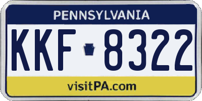 PA license plate KKF8322