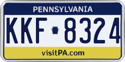 PA license plate KKF8324