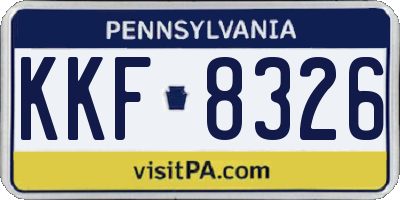 PA license plate KKF8326