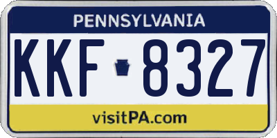 PA license plate KKF8327