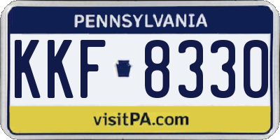 PA license plate KKF8330