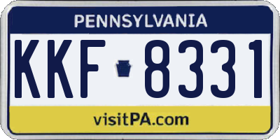 PA license plate KKF8331