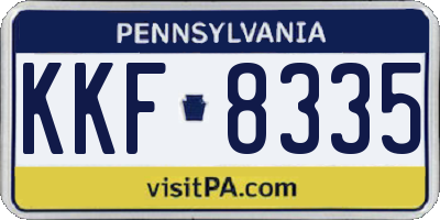 PA license plate KKF8335