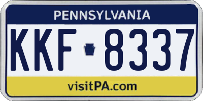 PA license plate KKF8337