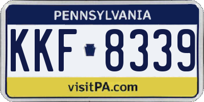 PA license plate KKF8339