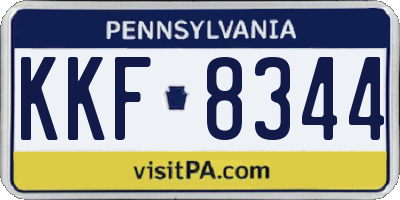 PA license plate KKF8344