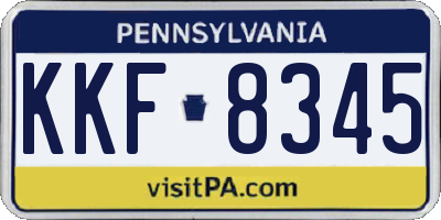 PA license plate KKF8345