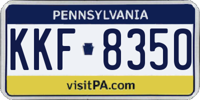 PA license plate KKF8350