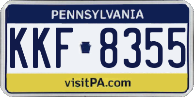 PA license plate KKF8355