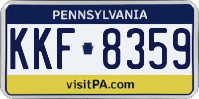 PA license plate KKF8359