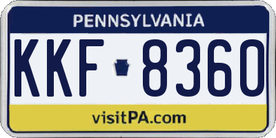 PA license plate KKF8360