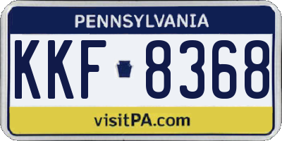 PA license plate KKF8368