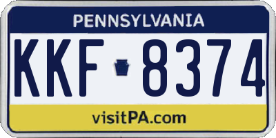 PA license plate KKF8374