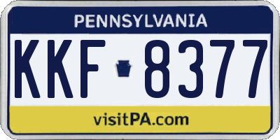 PA license plate KKF8377