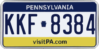 PA license plate KKF8384