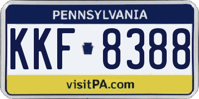 PA license plate KKF8388