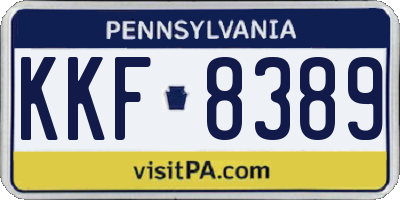PA license plate KKF8389
