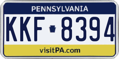 PA license plate KKF8394