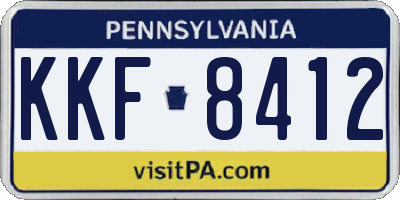 PA license plate KKF8412