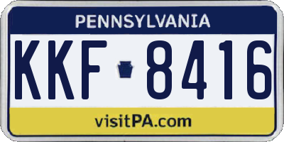 PA license plate KKF8416