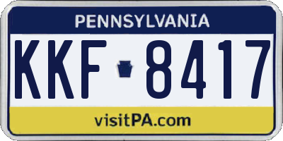 PA license plate KKF8417